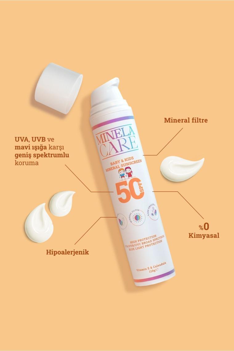 Organik Mineral Filtreli Yüksek Korumalı Bebek Ve Çocuk Güneş Kremi Spf 50 110gr