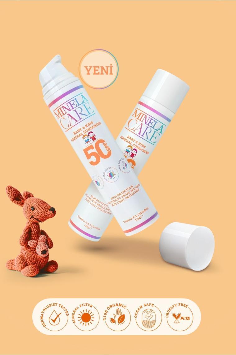 Organik Mineral Filtreli Yüksek Korumalı Bebek Ve Çocuk Güneş Kremi Spf 50 110gr