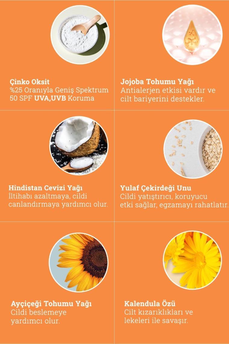 Organik Mineral Filtreli Yüksek Korumalı Bebek Ve Çocuk Güneş Kremi Spf 50 110gr