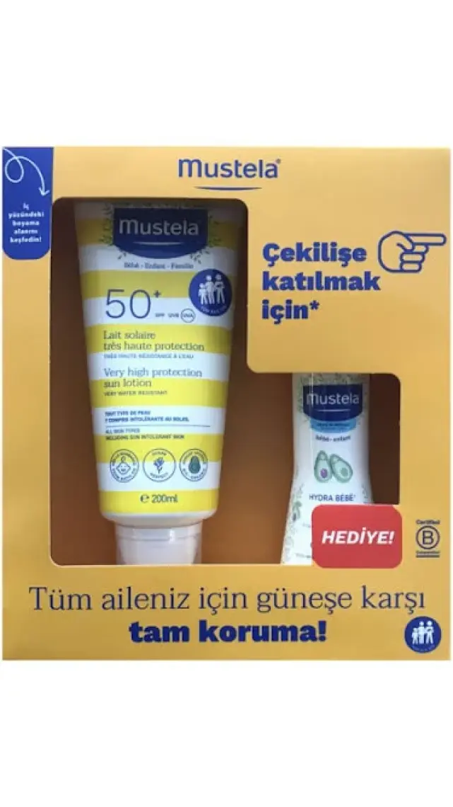 Spf50 Çok Yüksek Koruma Faktörlü Güneş Losyonu 200ml Hydrabebe Vücut Losyonu 100ml