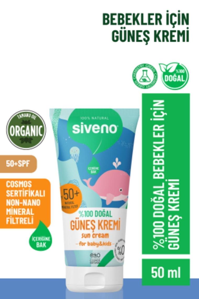 %100 Doğal Bebek Güneş Kremi- Leke Karşıtı Antioksidan Nemlendirici Bitkisel Vegan Uva Uvb 50spf