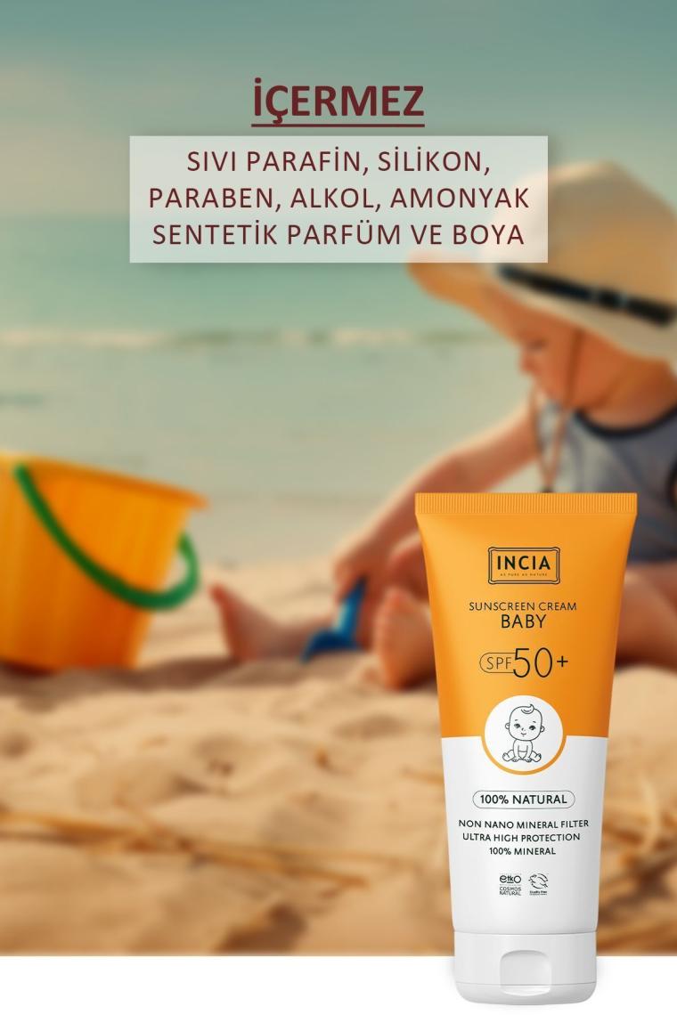 %100 Doğal Bebek Güneş Kremi-leke Karşıtı Mineral Filtreli Yüksek Koruma 50spf Uva Uvb 50ml