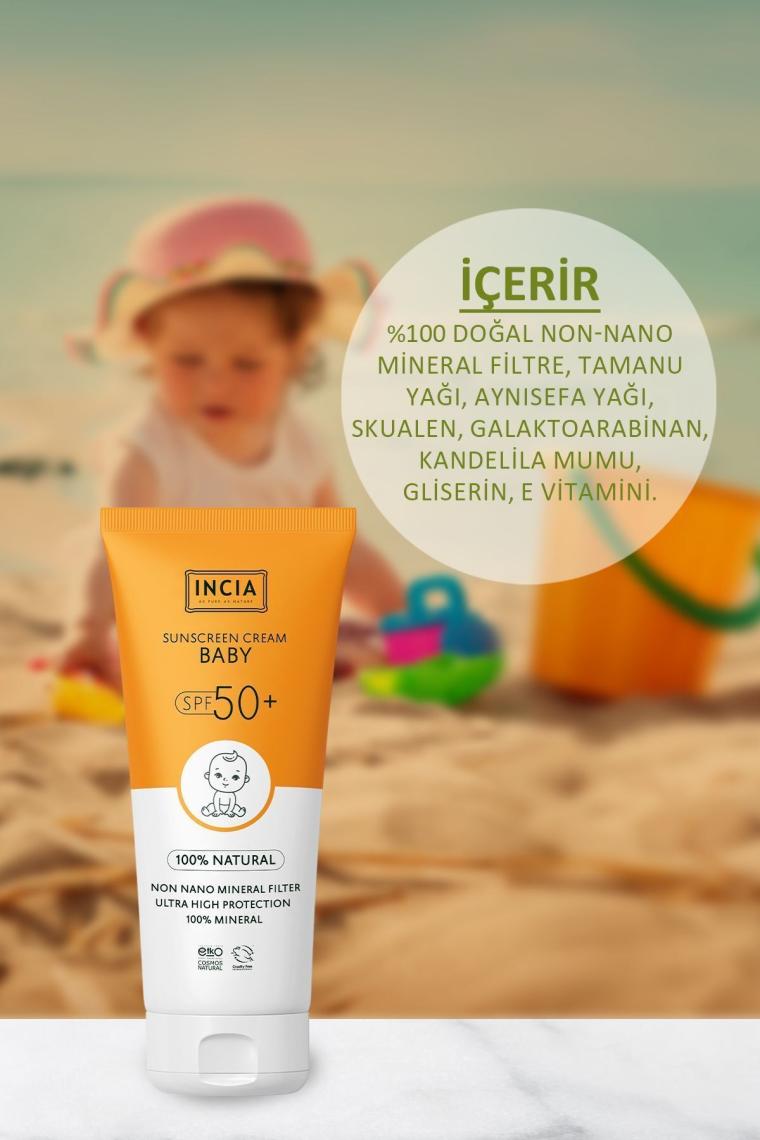 %100 Doğal Bebek Güneş Kremi-leke Karşıtı Mineral Filtreli Yüksek Koruma 50spf Uva Uvb 50ml