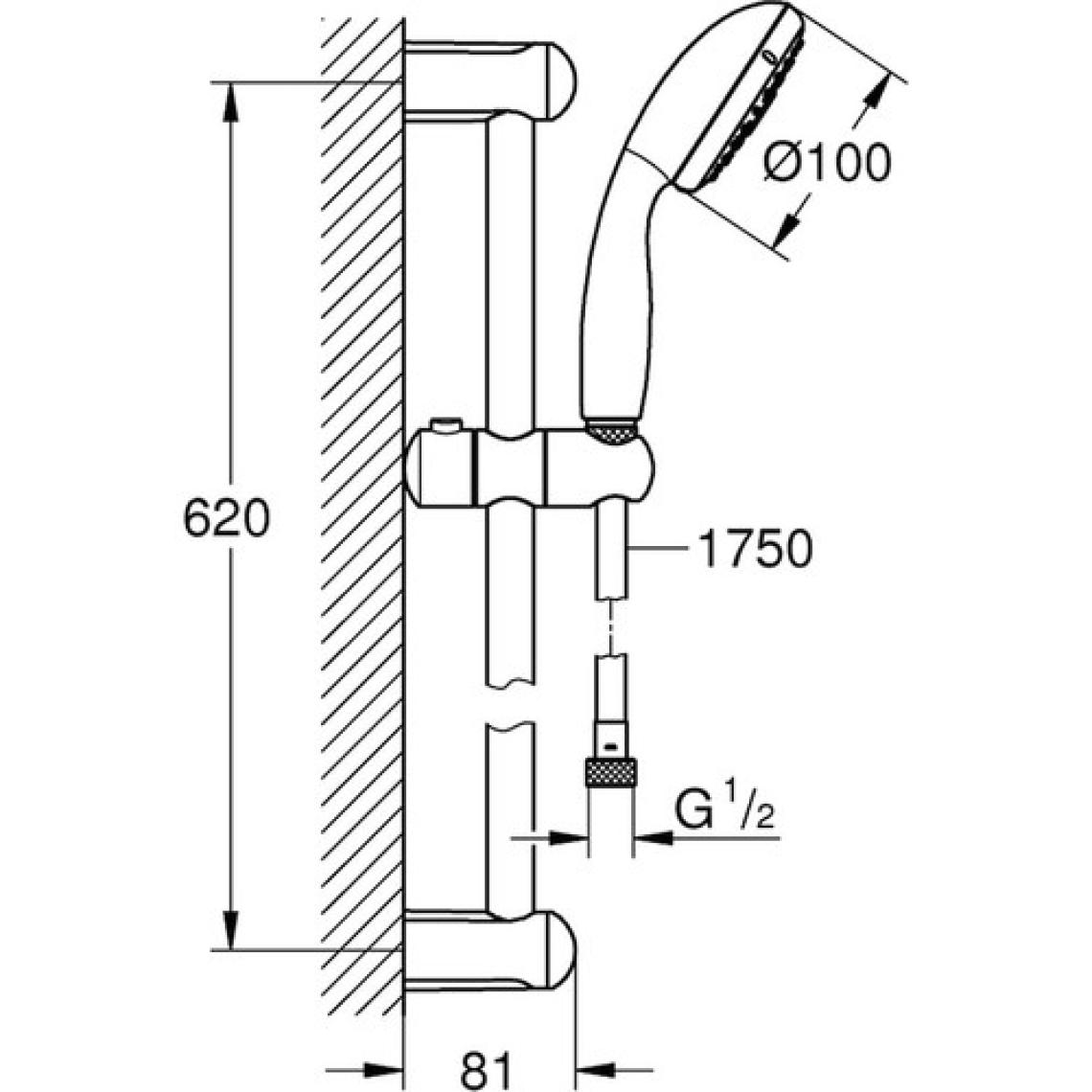 Grohe Duş Seti New Tempesta 100 Sürgülü 3 Akış 27644001
