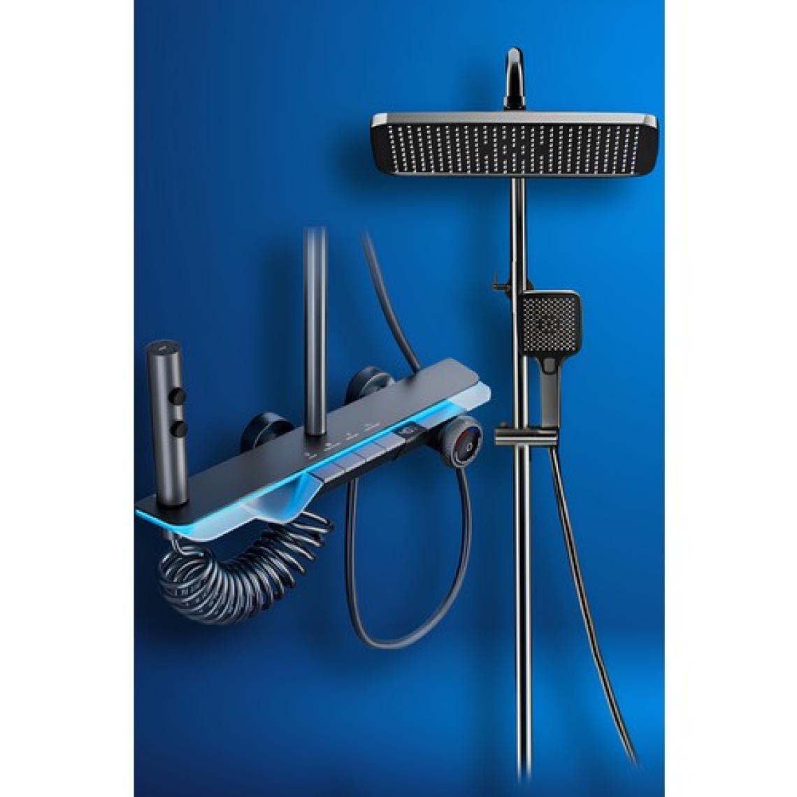 Oxy Aqua Dijital LED Göstergeli Piyano Akıllı Lüks Şelale Duş Seti Yağmur Tepe Duş Seti