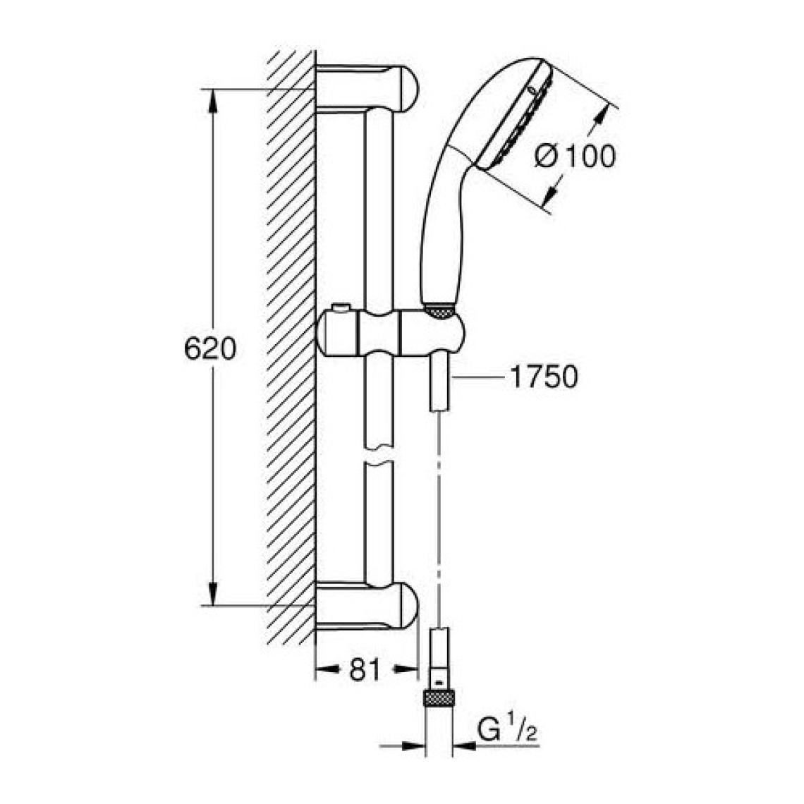 Grohe New Tempesta 100 Sürgülü Duş Seti 1 Fonksiyonlu 27853001