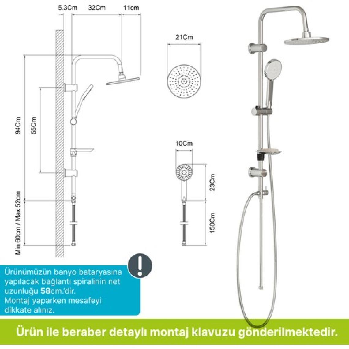 Aqua Bagno Neo Tepe Duşu Seti