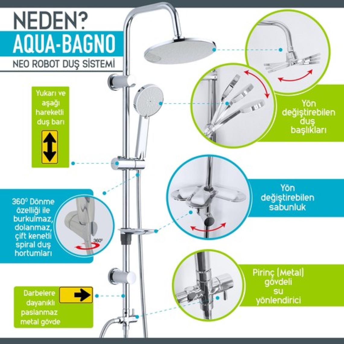 Aqua Bagno Neo Tepe Duşu Seti