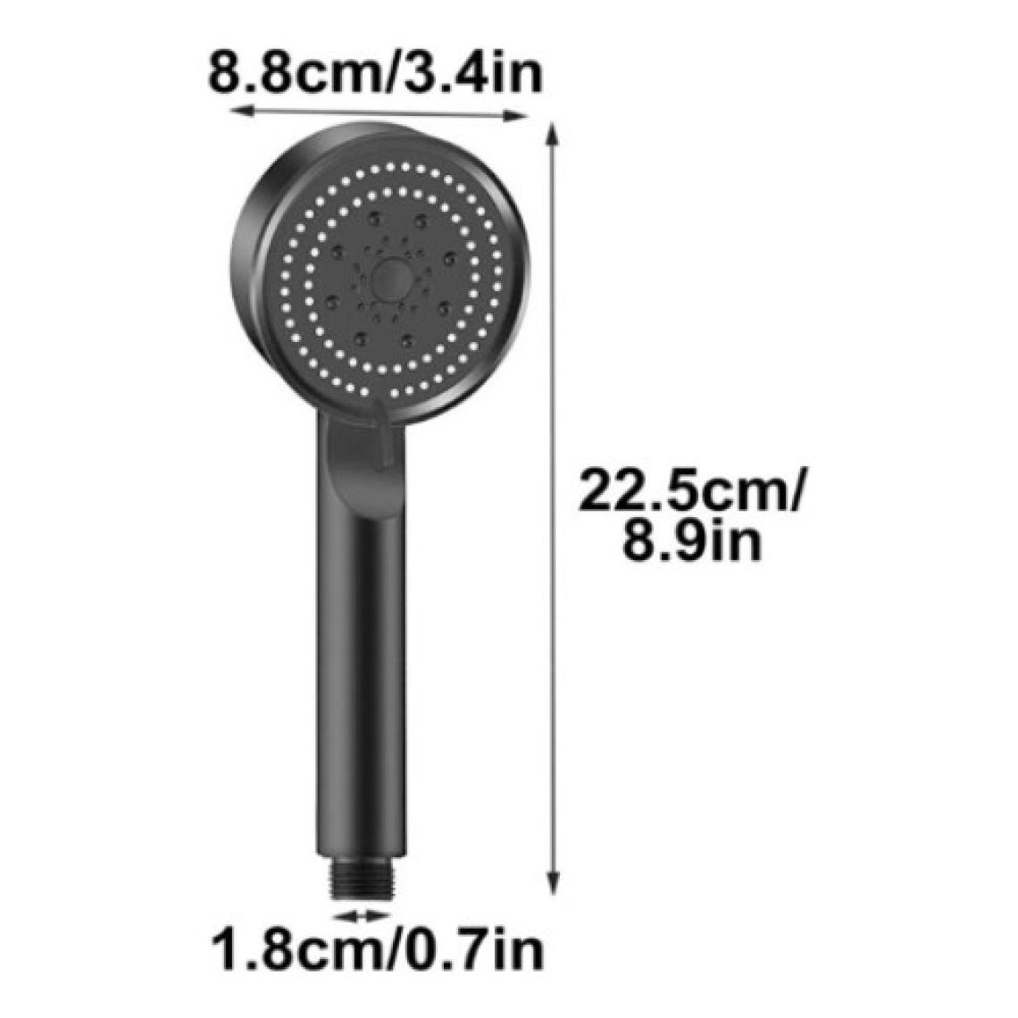 Turbo Fan 5 Fonksiyonlu Su Tasarruflu Duş Başlığı Turbo El Duşu Siyah