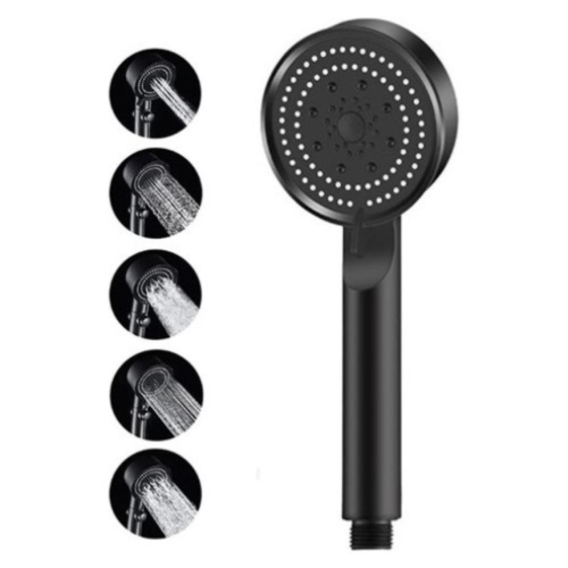 Turbo Fan 5 Fonksiyonlu Su Tasarruflu Duş Başlığı Turbo El Duşu Siyah