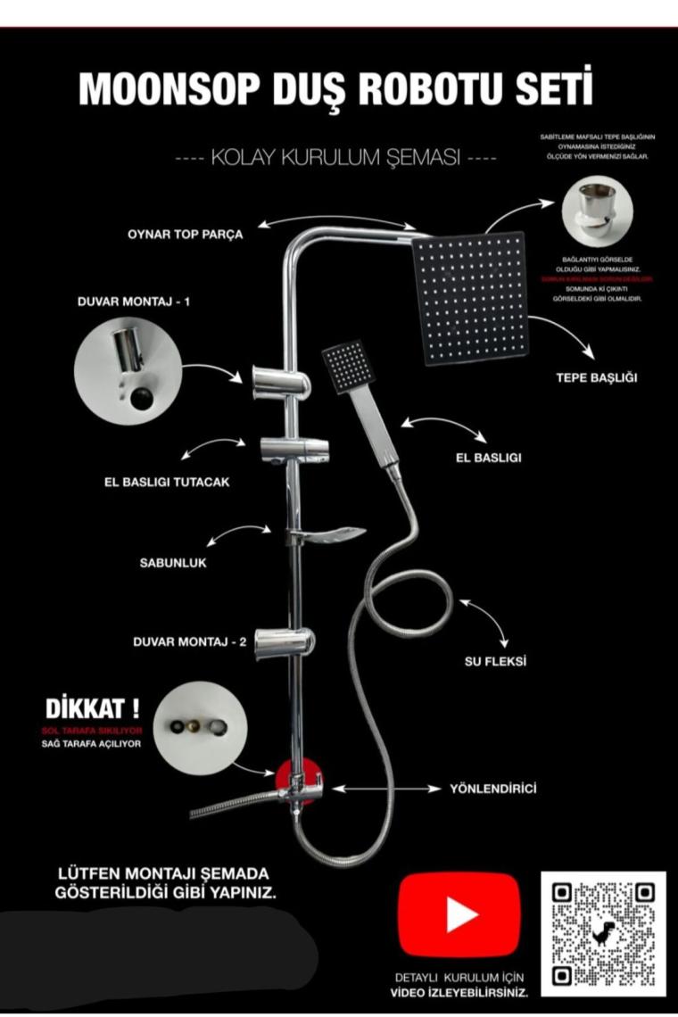 Prestij  Set Mix Banyo Bataryası Robot Yağmurlama Tepe Duş Seti 2'li