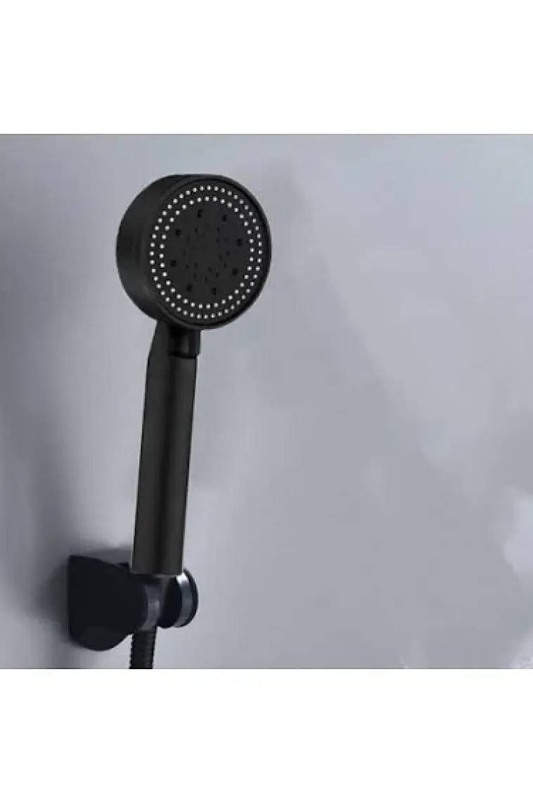 FAWER Faucet & Shower Siyah Turbo 5 Fonksiyonlu Pervaneli Mafsallı Duş Seti Duş Başlığı
