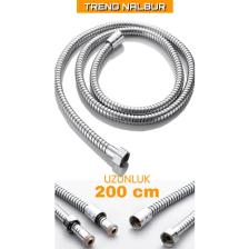 Özbest 200-220 cm Uzayan Özel Duş Spirali Banyo Duş Hortumu Dayanıklı Esnek 2 Metre (2m)