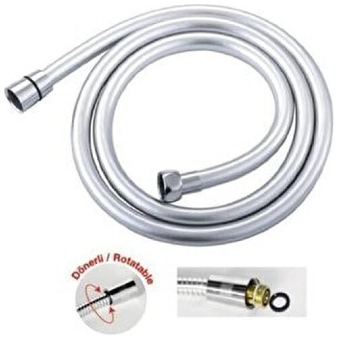 Feyza Pvc Silver Grohe Tip Duş Spiral Hortumu