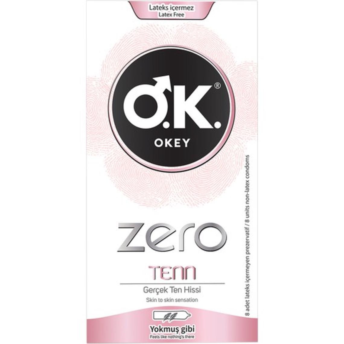 Okey Zero Tenn Ekstra İnce ve Lateks İçermeyen 8'li Prezervatif
