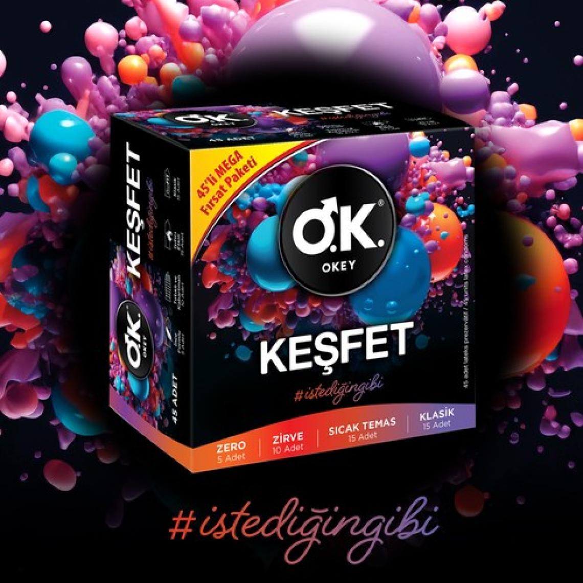 Okey Prezervatif 45'li Karışık Çeşit Zero Zirve Sıcak Temas Klasik Ultra İnce ve Farklı Doku Seçenekleri