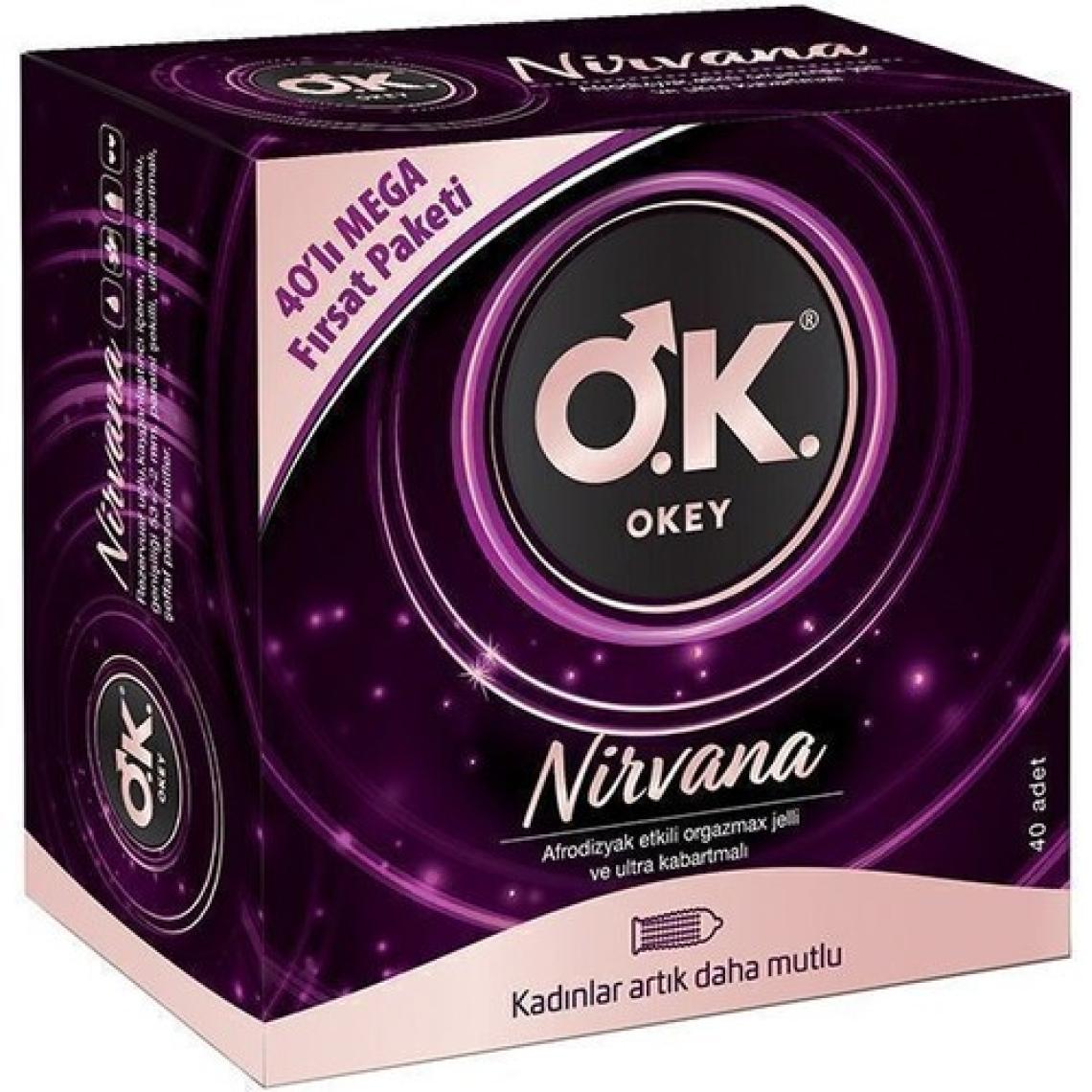 Okey Nirvana Prezervatif 40'lı Afrodizyak Etkili Jel ve Ultra Kabartmalı Yapı