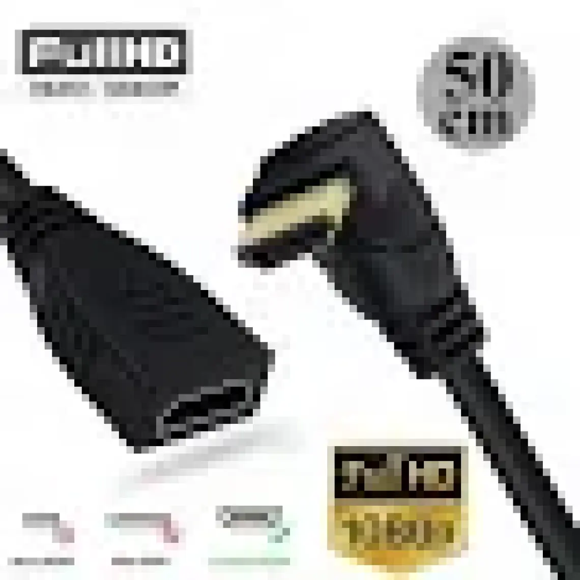 BK Teknoloji 90 Derece L Tipi Açılı HDMI Erkek-Dişi Uzatma Kablosu 50CM