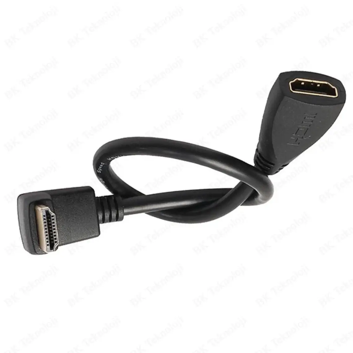 BK Teknoloji 90 Derece L Tipi Açılı HDMI Erkek-Dişi Uzatma Kablosu 50CM
