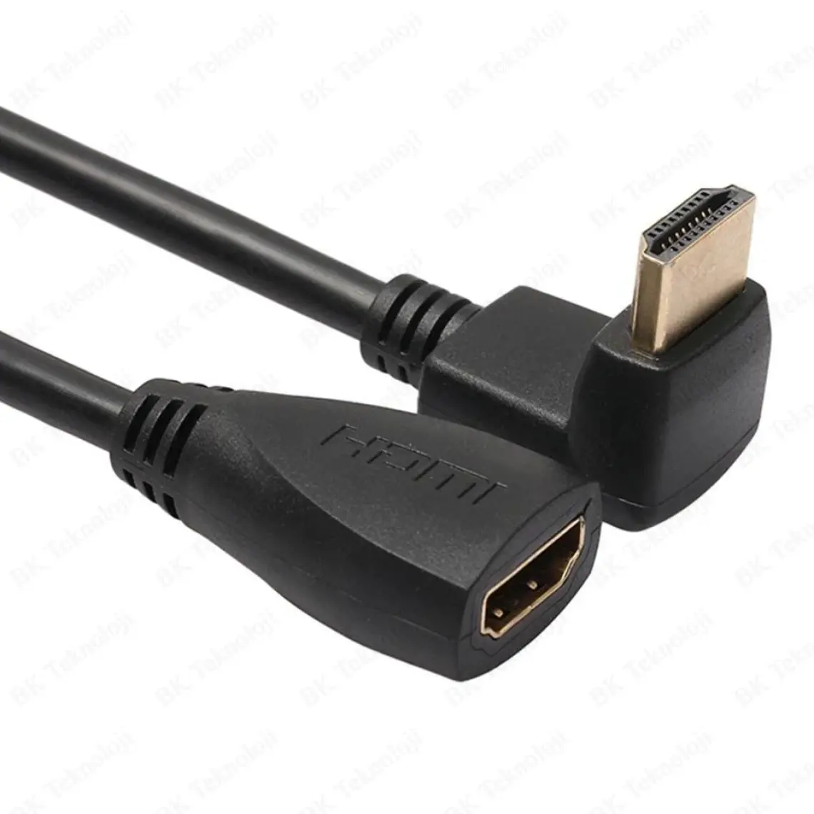 BK Teknoloji 90 Derece L Tipi Açılı HDMI Erkek-Dişi Uzatma Kablosu 50CM