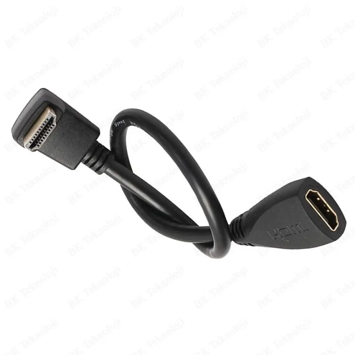 BK Teknoloji 90 Derece L Tipi Açılı HDMI Erkek-Dişi Uzatma Kablosu 50CM