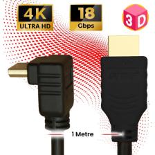 TTAF HDMI 2.0 4K Ultra Hd 60 Hz L Tipi Ses ve Görüntü Aktarım Kablosu 1 Metre