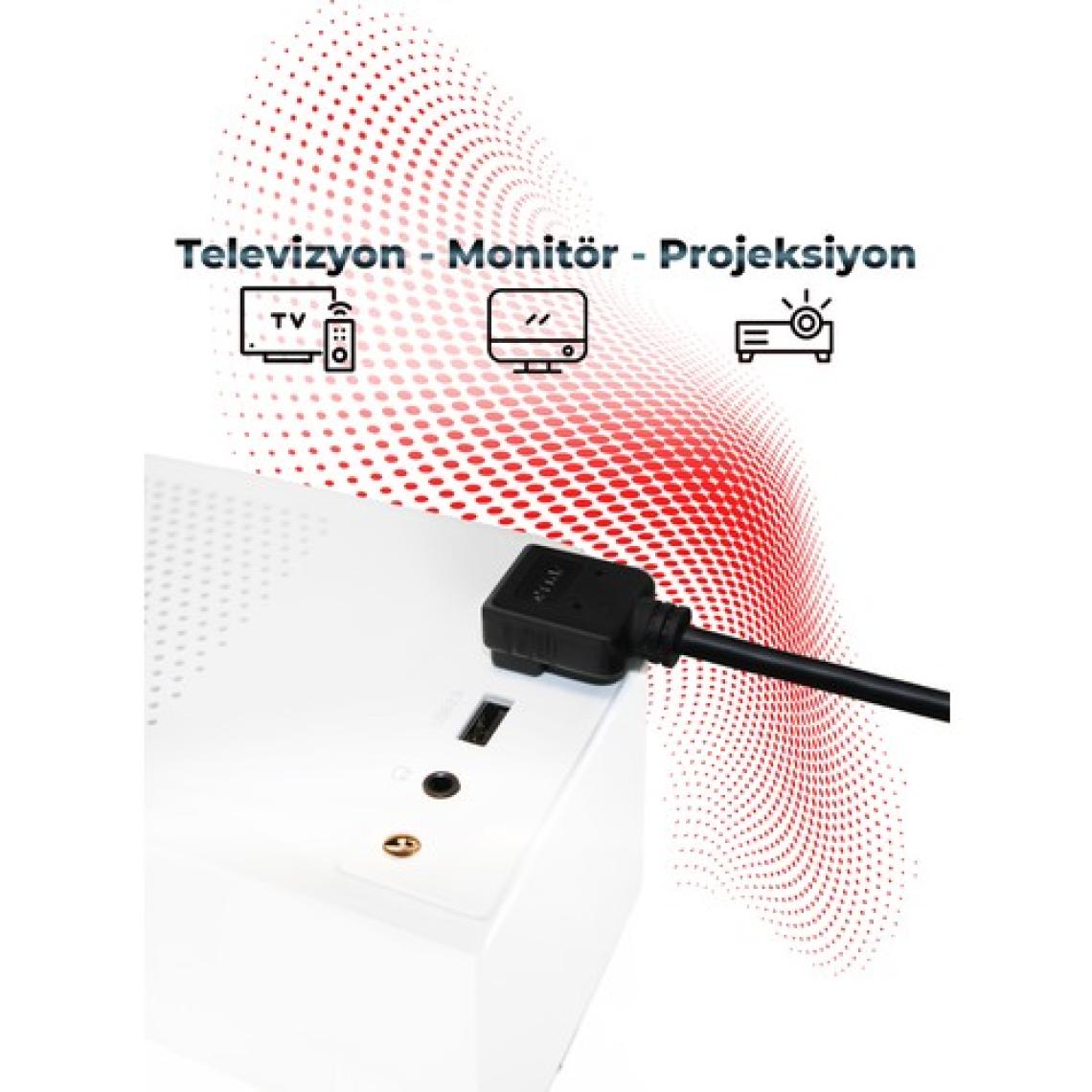 TTAF HDMI 2.0 4K Ultra Hd 60 Hz L Tipi Ses ve Görüntü Aktarım Kablosu 1 Metre