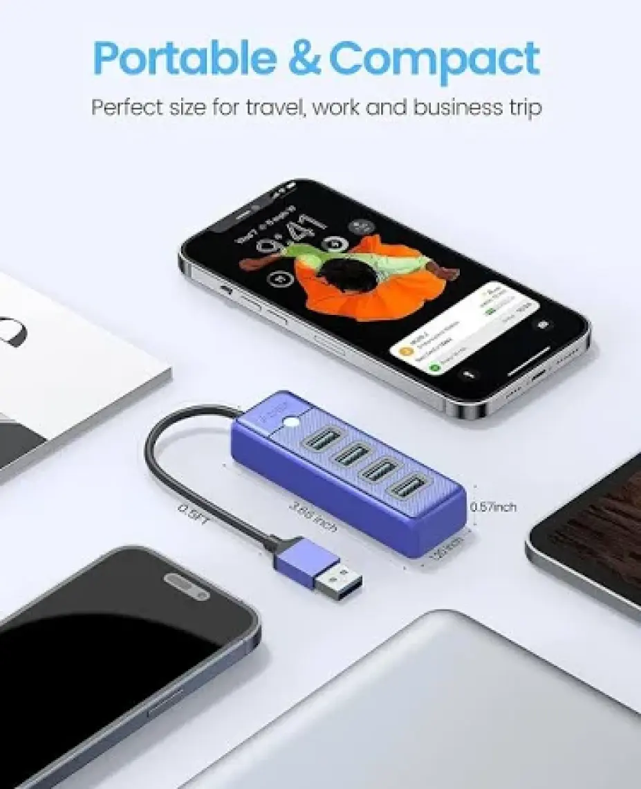 Orico USB 3.0 Hub 4 Portlu 5Gbps Tak Çalıştır Mavi 15cm