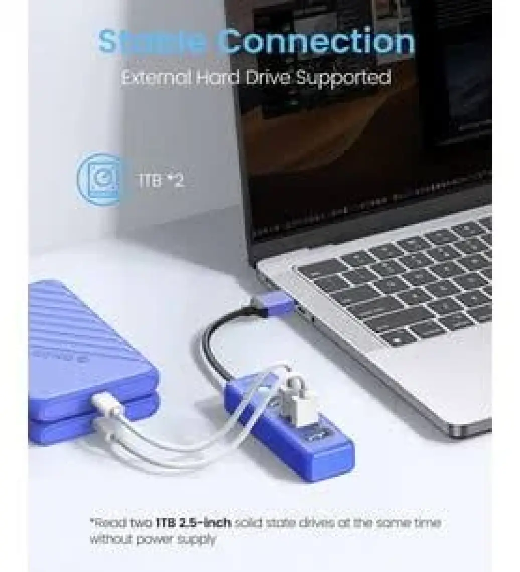 Orico USB 3.0 Hub 4 Portlu 5Gbps Tak Çalıştır Mavi 15cm