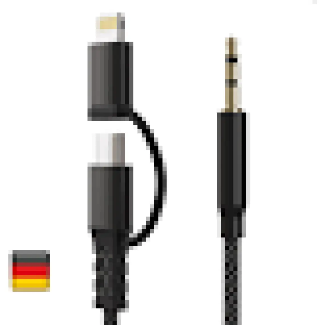 Woyax By Deji Type-C ve Lightning'den 3.5mm AUX Ses Kablosu, Kumaş Örgü, Esnek, 1.2 m, Çoklu Cihaz Uyumu