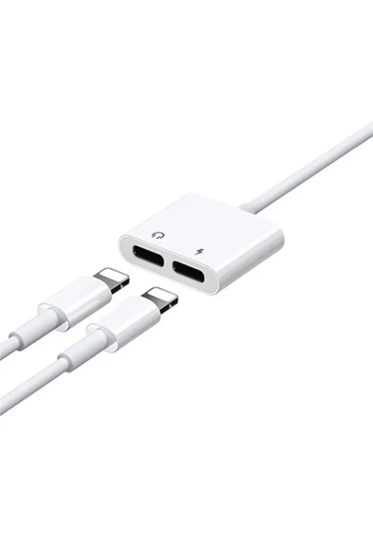 Joyroom Aktif Aksesuar Joyroom iPhone Uyumlu Lightning 2in1 Şarj Kulaklık Dönüştürücü Jack Adaptör