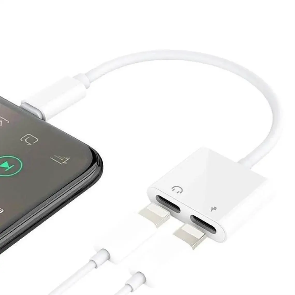 Joyroom Aktif Aksesuar Joyroom iPhone Uyumlu Lightning 2in1 Şarj Kulaklık Dönüştürücü Jack Adaptör