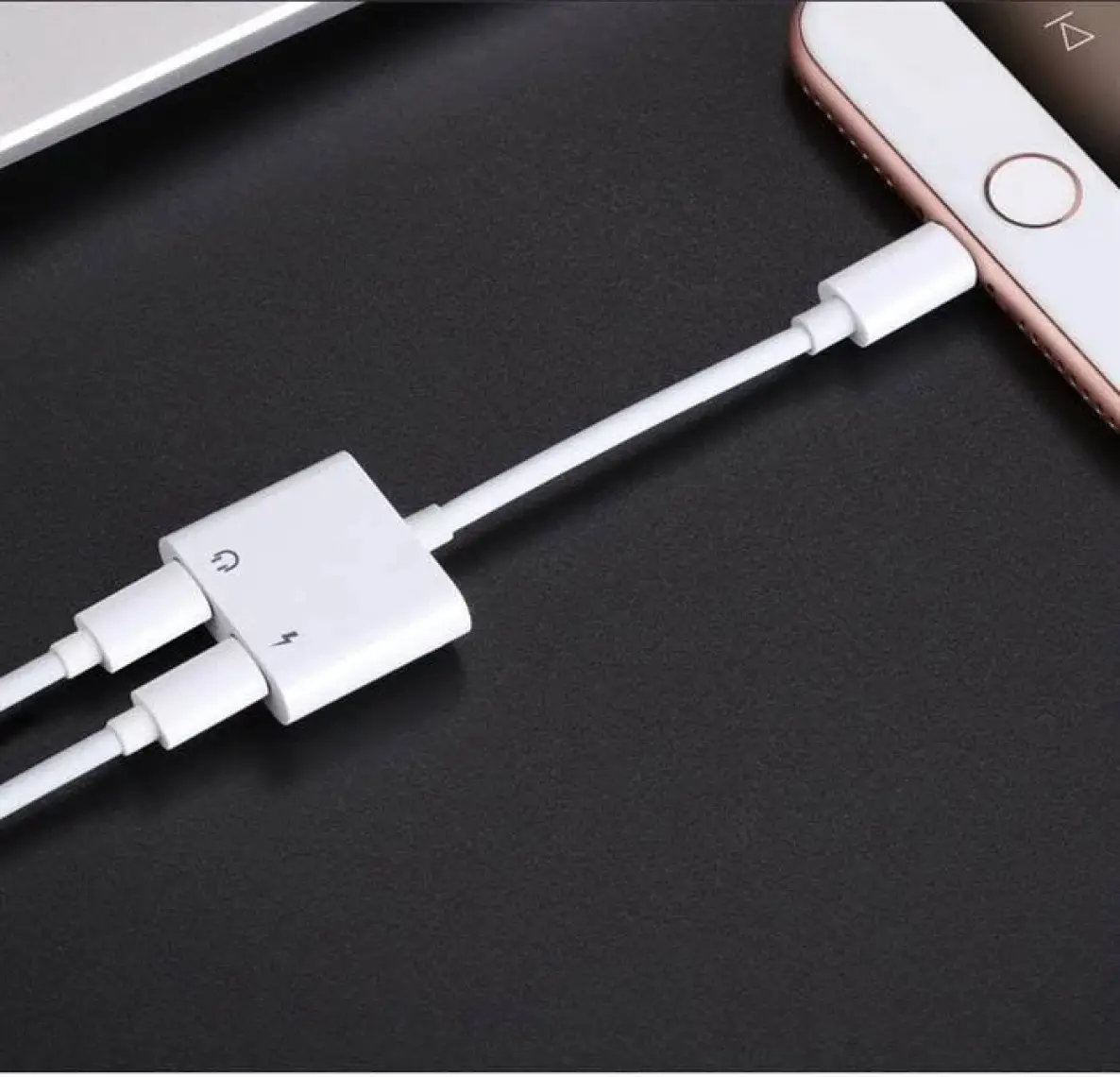 Joyroom Aktif Aksesuar Joyroom iPhone Uyumlu Lightning 2in1 Şarj Kulaklık Dönüştürücü Jack Adaptör