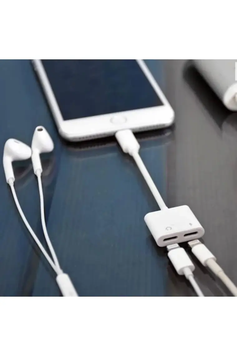 Joyroom Aktif Aksesuar Joyroom iPhone Uyumlu Lightning 2in1 Şarj Kulaklık Dönüştürücü Jack Adaptör