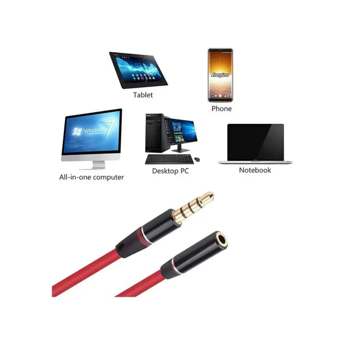 Boblov 120CM 4 Boğumlu 3.5mm Stereo Uzatma Kablosu 3,5 mm Erkek - Dişi Kablo 1.2 Metre