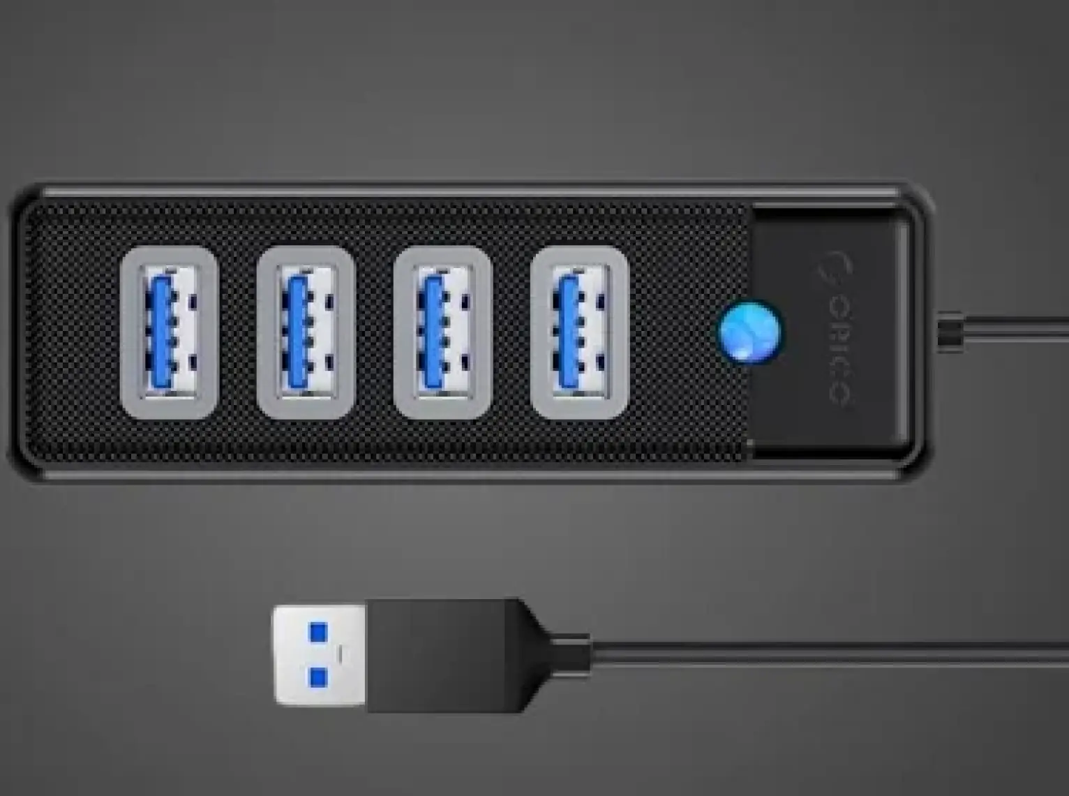 Orico USB 3.0 Hub 4 Portlu 5Gbps Tak Çalıştır Siyah 15cm.