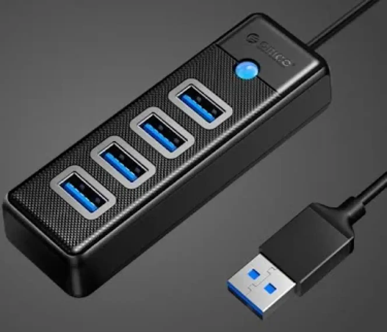 Orico USB 3.0 Hub 4 Portlu 5Gbps Tak Çalıştır Siyah 15cm.