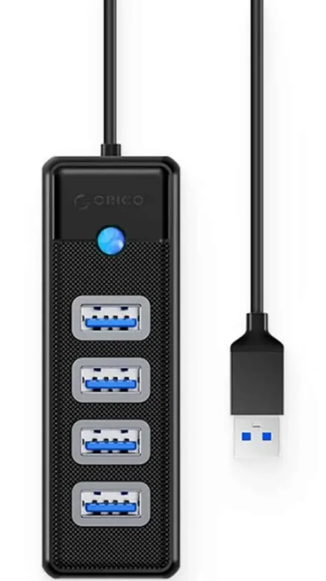 Orico USB 3.0 Hub 4 Portlu 5Gbps Tak Çalıştır Siyah 15cm.