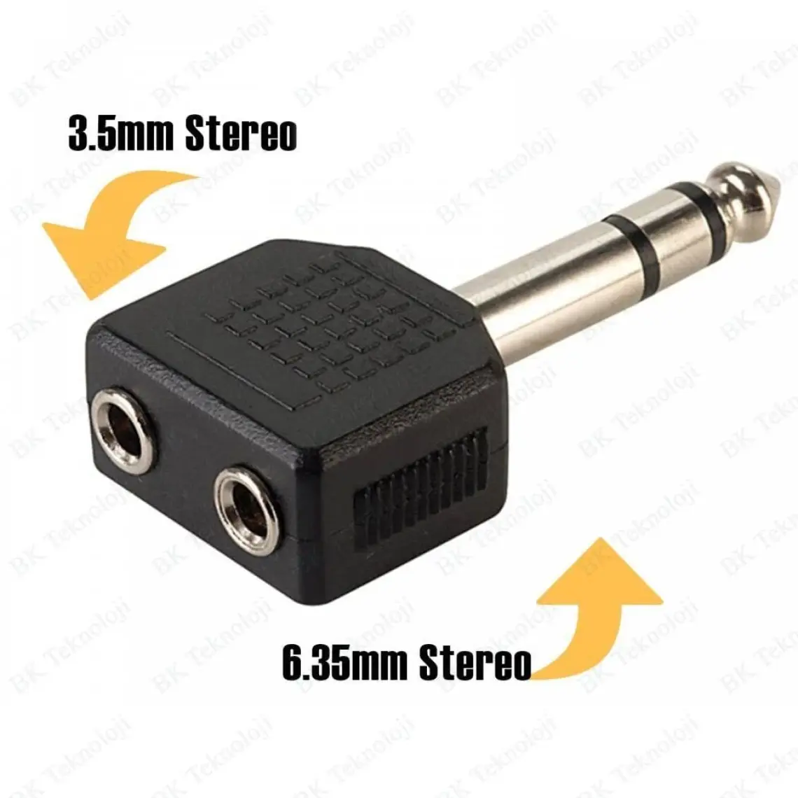 BK Teknoloji 6.35MM (1/4 Inç) Erkek To 2 x 3.5mm (1/8 Inç) Dişi Ses Adaptörü