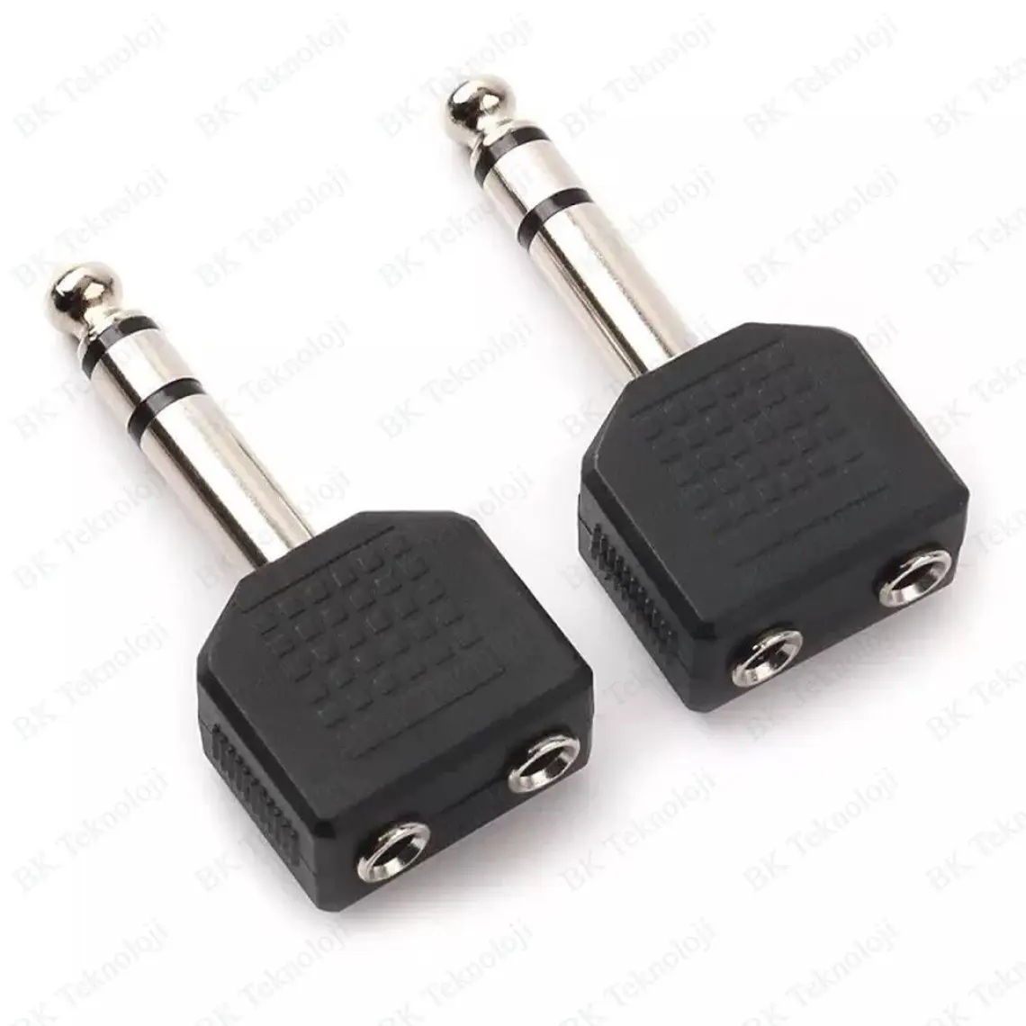 BK Teknoloji 6.35MM (1/4 Inç) Erkek To 2 x 3.5mm (1/8 Inç) Dişi Ses Adaptörü