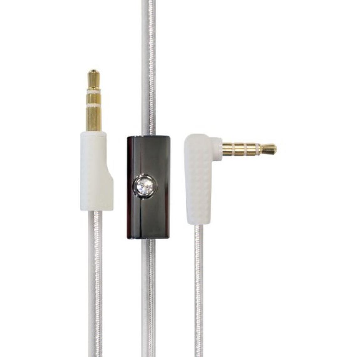 Monster Aux ve Kulaklık Kablosu Mikrofonlu (3.5mm Jak) - Gümüş