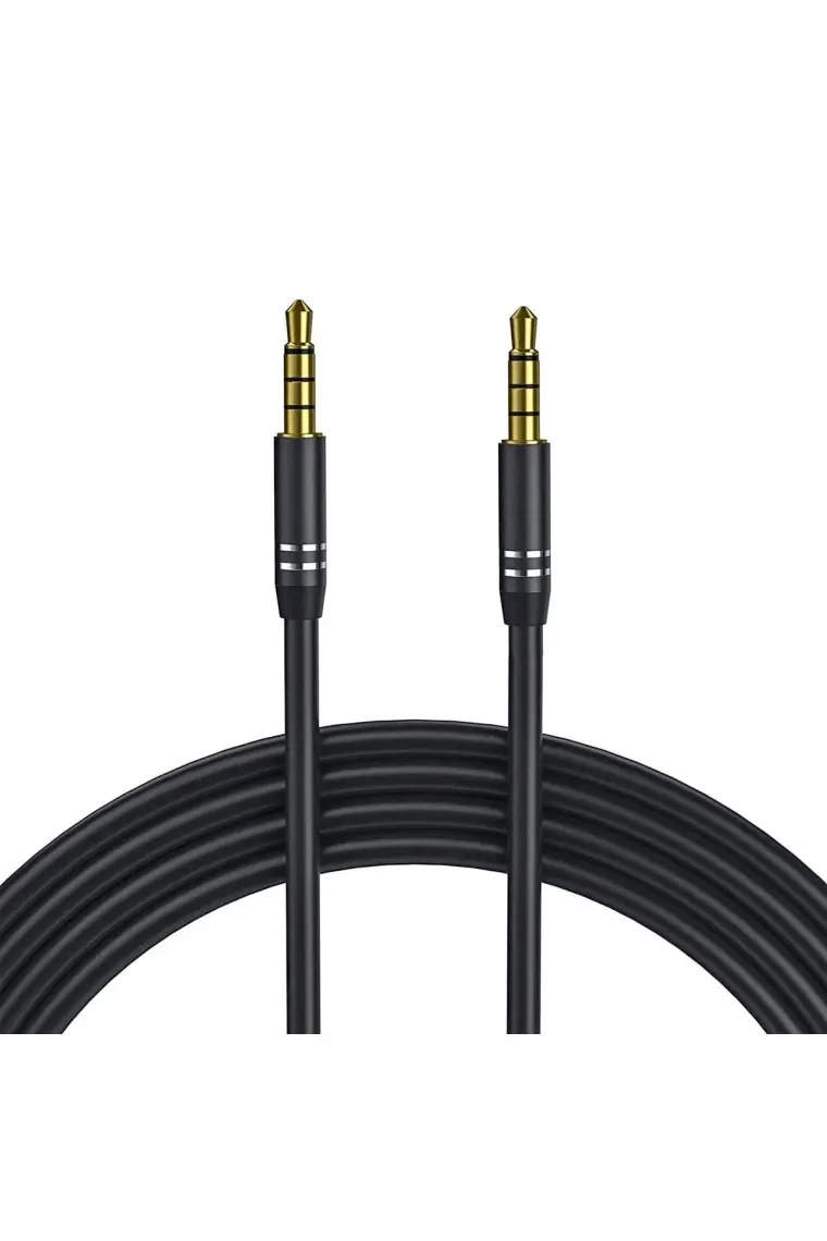 Boblov 4 Boğumlu 3.5mm Stereo Aux Kablosu 3,5 mm Erkek - Erkek Kablo 1 Metre