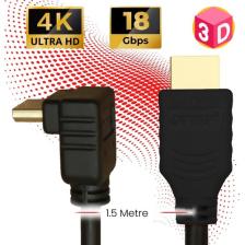 TTAF HDMI 2.0 4K Ultra Hd 60 Hz L Tipi Ses ve Görüntü Aktarım Kablosu 1,5 Metre