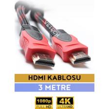 Vetech 3 Metre HDMI Kablo Full Hd Tv Monitör Uydu Alıcısı Pc Uyumlu HDMI Kablosu