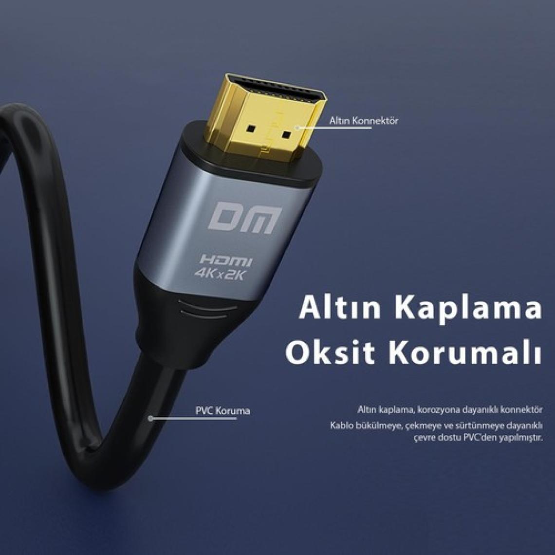 Dm HI001 4K 60Hz HDMI 2.0 Görüntü ve Ses Aktarım Kablosu 1.5 Metre