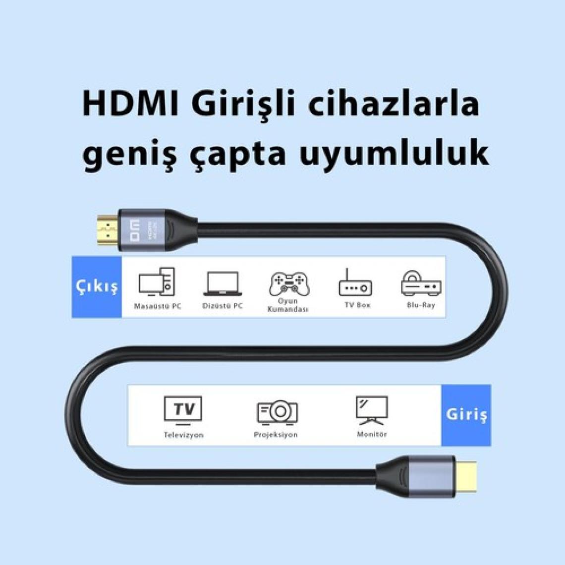 Dm HI001 4K 60Hz HDMI 2.0 Görüntü ve Ses Aktarım Kablosu 1.5 Metre