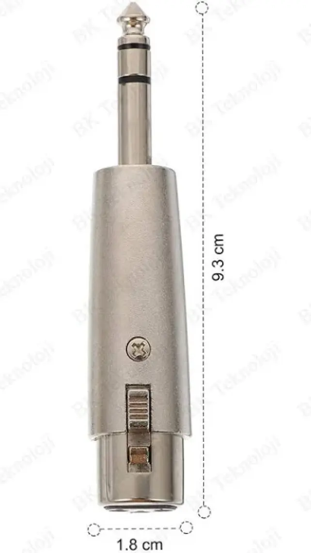 BK Teknoloji 3-Pin Xlr Dişi To 6.35MM Stereo Erkek Ses Kablosu Mikrofon Adaptörü