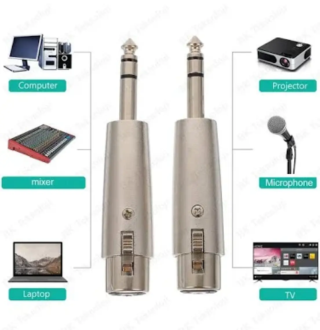 BK Teknoloji 3-Pin Xlr Dişi To 6.35MM Stereo Erkek Ses Kablosu Mikrofon Adaptörü
