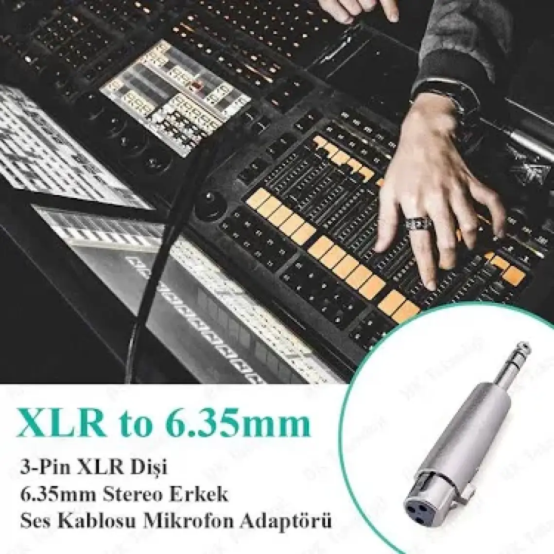 BK Teknoloji 3-Pin Xlr Dişi To 6.35MM Stereo Erkek Ses Kablosu Mikrofon Adaptörü