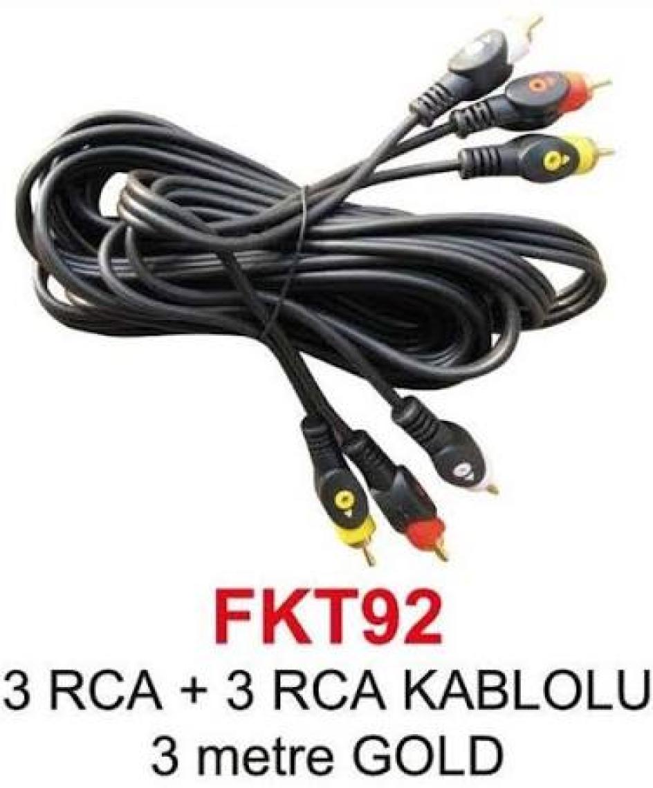 Swat 3Rca-3Rca Görüntü Ve Ses Kablosu 3 Metre Gold Seri